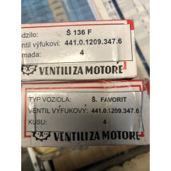 Sada výfukových ventilů org. Š135,136 od 4/87