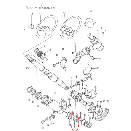 Kroužek vymezovací na hřídel volantu