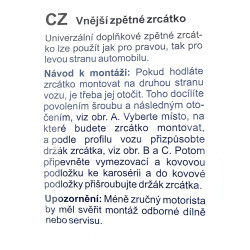 Zrcátko univerzální Š105-120 LADA