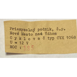 Cyklovač  Škoda Favorit 3 pinový